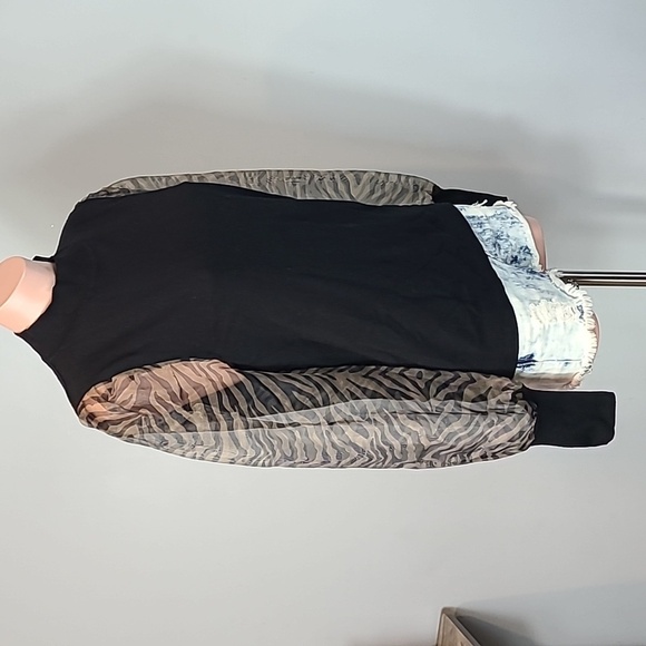 Giani Sweater Sheer Puff Sleeves Avant Garde 90s Womens Large - Picture 2 of 7